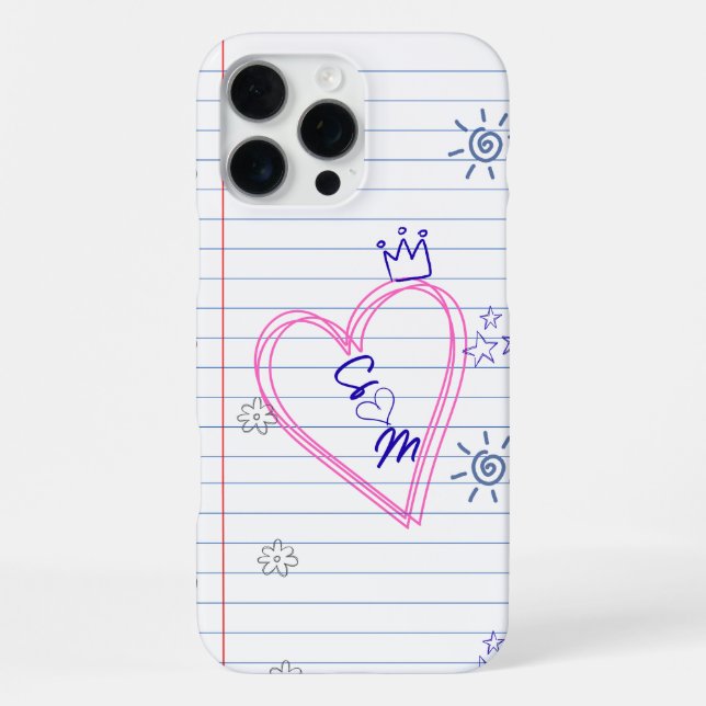Notepad Scribbles Customizable Phone Case (Back)