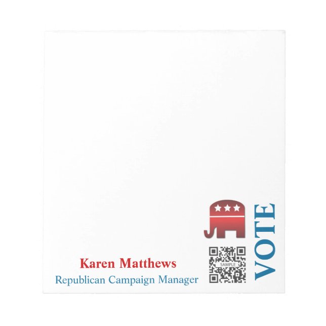 Notepad Template Elephant Republican (Front)