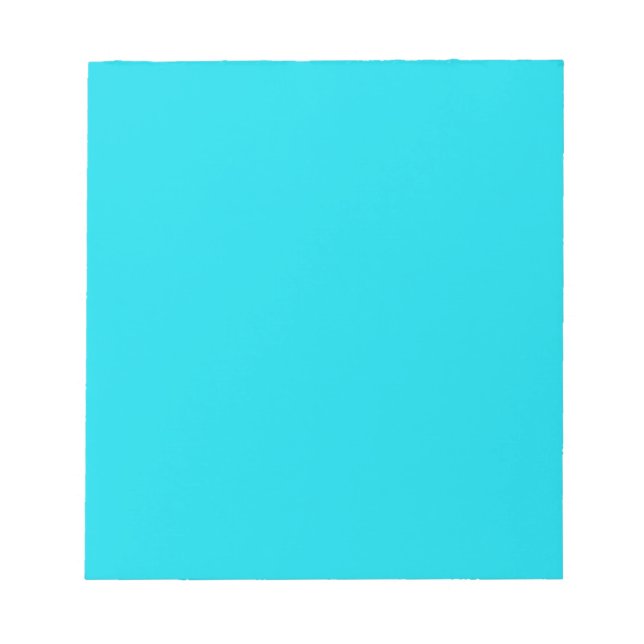 Notepad with Bright Neon Teal Blue Background (Front)