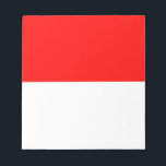 Notepad with Flag of Indonesia<br><div class="desc">Show your patriotic pride with this stylish Notepad featuring the flag of Indonesia! This notepad is a perfect blend of functionality and national pride. The vibrant red and white of the Indonesian flag make this notepad a unique and meaningful item to have at your desk, whether you're jotting down notes,...</div>