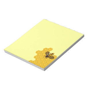 Notepad with Honeybee on a Honeycomb