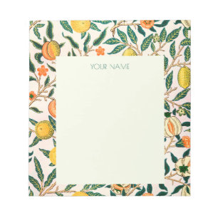 NOTEPAD WITH WILLIAM MORRIS YELLOW POMEGRANATES