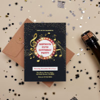 Notes and Clef Birthday Invitation