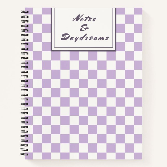 Notes & Daydreams | Lavender Coquette Check Notebook (Front)