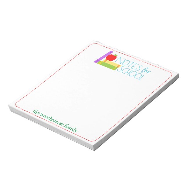 Notes for School Notepad (Rotated)