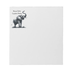 Notes From Watercolor Elephant Raised Trunk Art