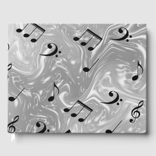 notes in silver Wedding guestbook, festive decor, Guest Book