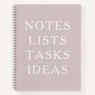 Notes Lists Tasks Ideas Minimal Spiral Notebook