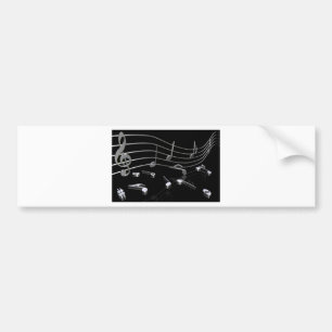 notes, music, black bumper sticker