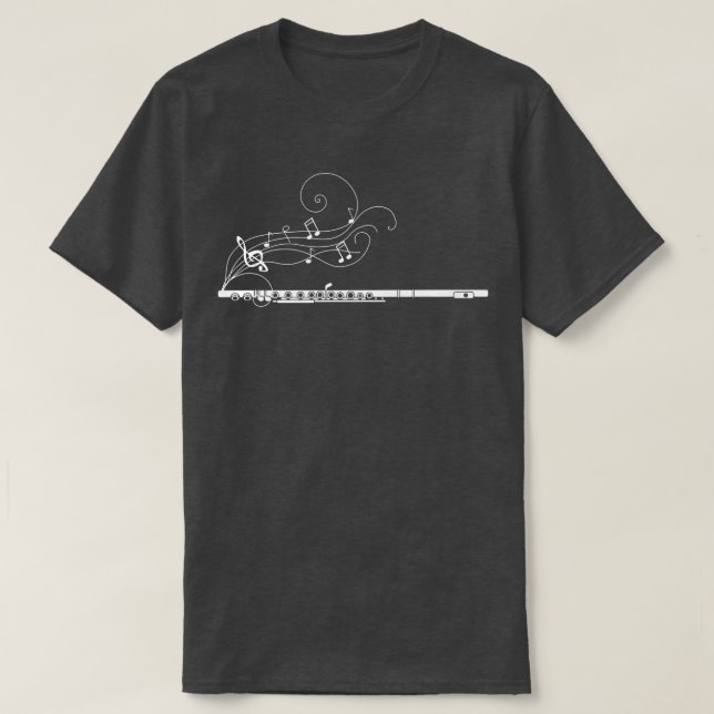 Notes Music Sheet Transverse Flute 2120 T-Shirt (Design Front)