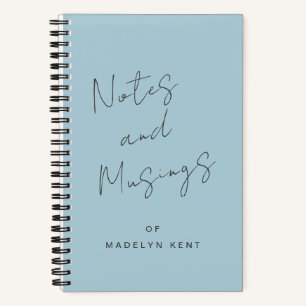 Notes & Musings Script Calligraphy Personalised Notebook