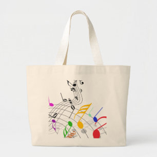 notes n staff large tote bag