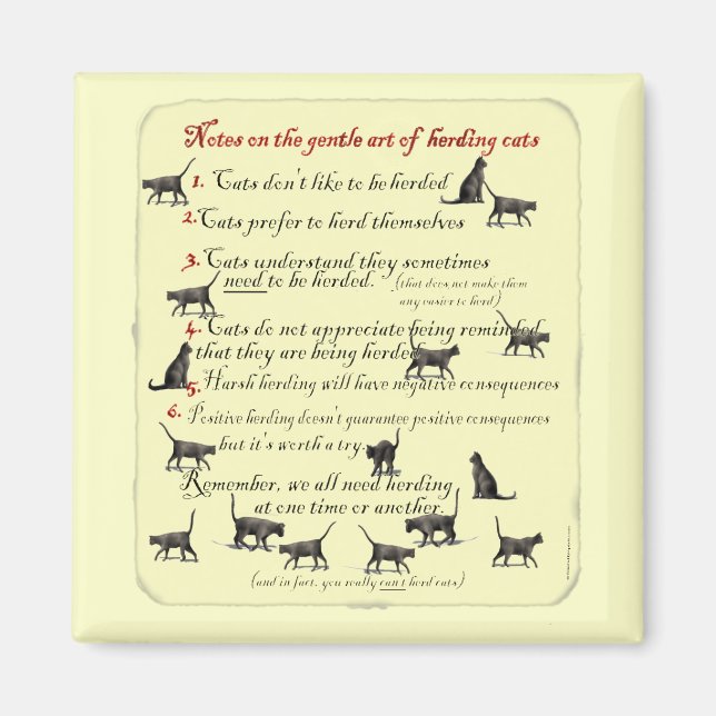 Notes on the Gentle Art of Herding Cats Magnet (Front)
