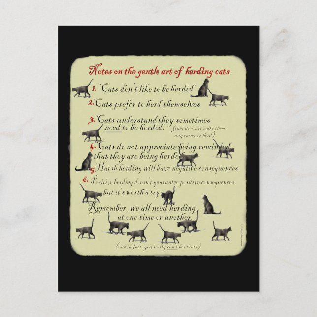 Notes on the Gentle Art of Herding Cats Postcard (Front)