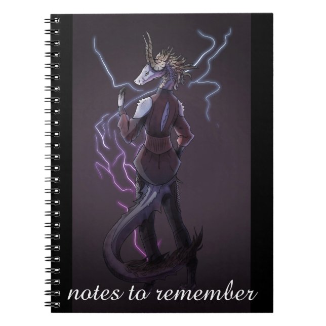 Notes to remember, anime, Dragon, Lightning  Notebook (Front)
