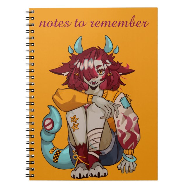 Notes to remember, anime, monster girl notebook (Front)