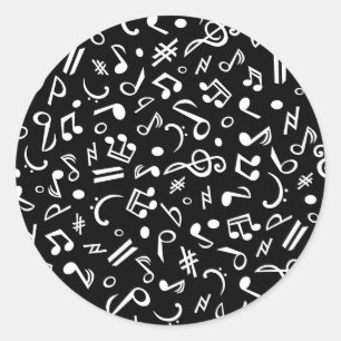 notes_wb classic round sticker