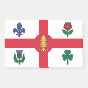 Notes with flag of Montreal, Canada