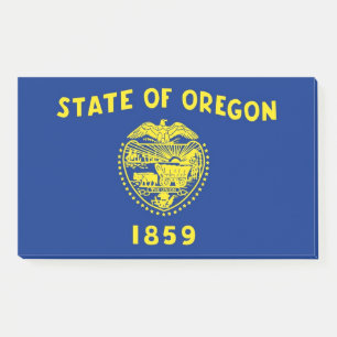 Notes with flag of Oregon State, USA