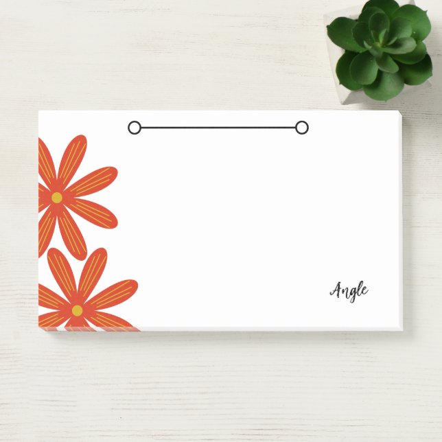 Notes with flower and name tag (Office)