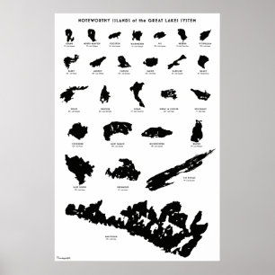 Noteworthy Islands of the Great Lakes System: Hip Poster