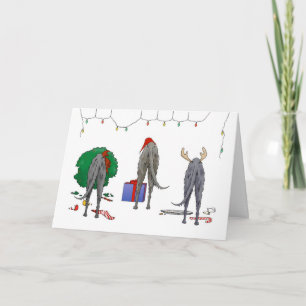 Nothin' Butt A Deerhound Christmas Holiday Card
