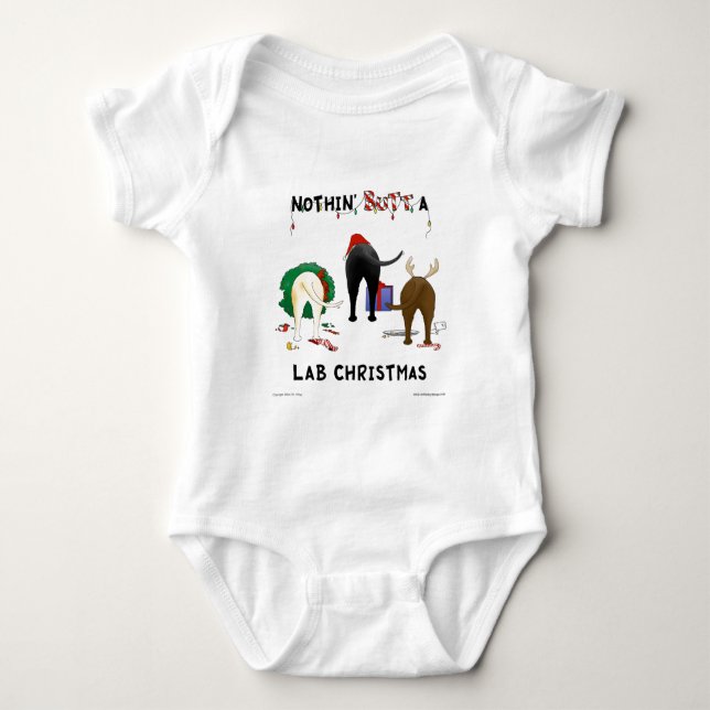 Nothin' Butt A Lab Christmas Baby Bodysuit (Front)