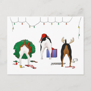 Nothin' Butt A Rat Terrier Christmas Holiday Postcard