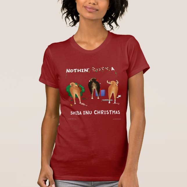 Nothin' Butt A Shiba Inu Christmas T-Shirt (Front)