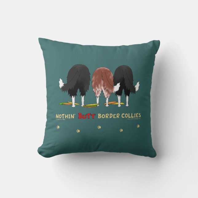 Nothin' Butt Border Collies Cushion (Front)