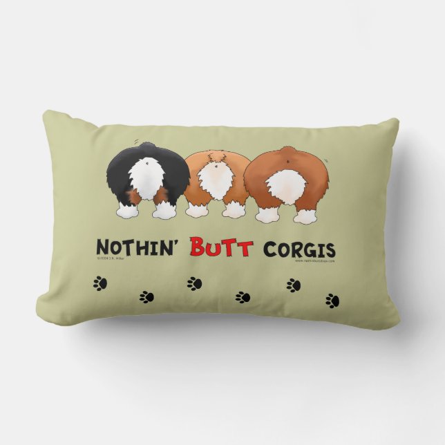 Nothin' Butt Corgis Lumbar Cushion (Front)