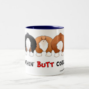 Nothin' Butt Corgis Two-Tone Coffee Mug