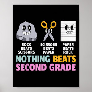 Nothing Beats 2nd Second Grade Back To School Teac Poster