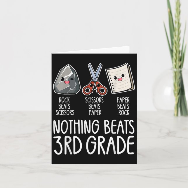 Nothing Beats 3rd Grade Funny Back To School Kids  Card (Front)