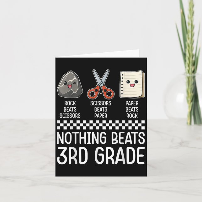 Nothing Beats 3rd Grade Funny Back To School Kids  Card (Front)