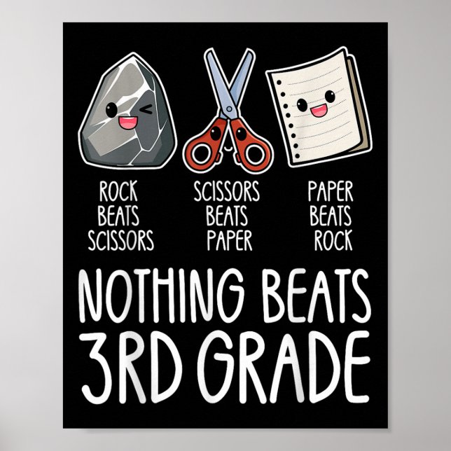 Nothing Beats 3rd Grade Funny Back To School Kids  Poster (Front)