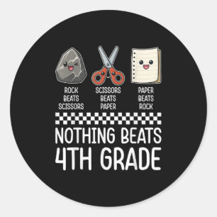 Nothing Beats 4th Grade Funny Back To School Kids Classic Round Sticker
