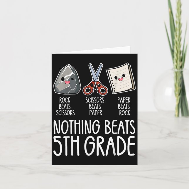 Nothing Beats 5th Grade Funny Back To School Kids  Card (Front)