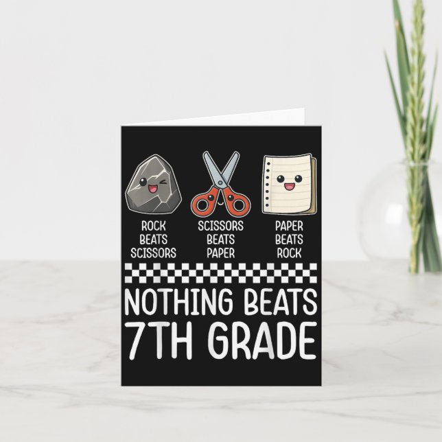 Nothing Beats 7th Grade Funny Back To School Kids  Card (Front)