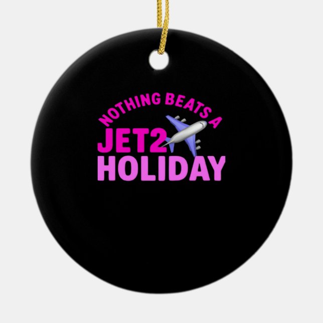 Nothing Beats A Jet2 Holiday Meme Sloth Ceramic Tree Decoration (Front)