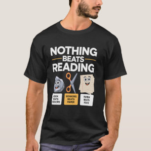 Nothing Beats Reading Funny Literacy Game T-Shirt