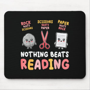 Nothing beats reading funny rock paper scissors mouse pad