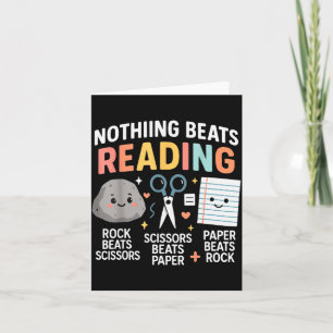 Nothing Beats Reading Rock Paper Scissors Funny Bo Card