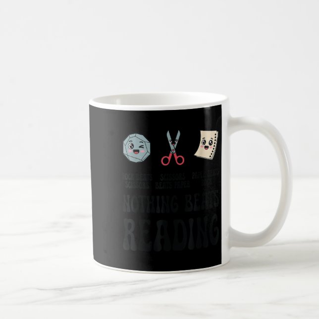 Nothing Beats Reading Rock Paper Scissors Reading  Coffee Mug (Right)