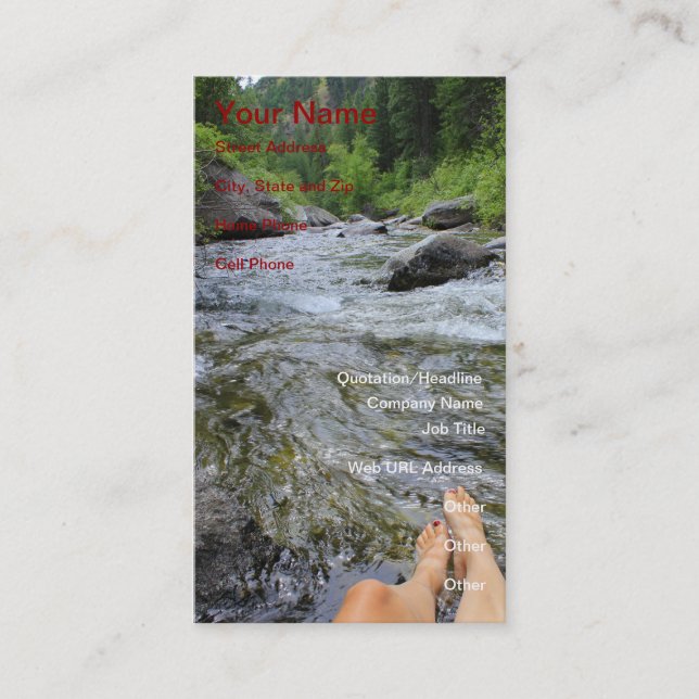 Nothing Better Than a Cold Mountain Stream Business Card (Front)