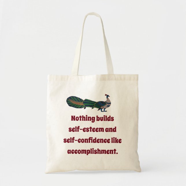Nothing Builds Self-Esteem - Confidence Quote Tote Bag (Front)