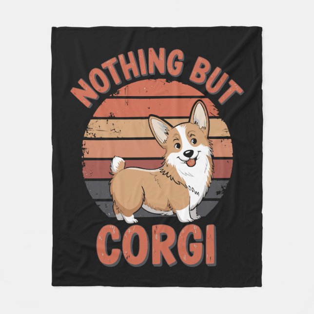 Nothing But Corgi Fleece Blanket (Front)