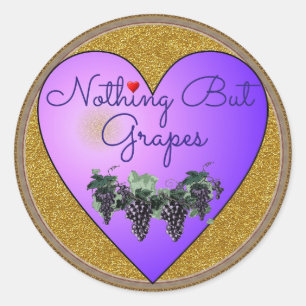 Nothing But Grapes Heart Sticker