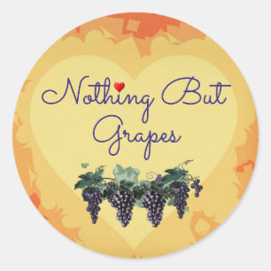 Nothing But Grapes Heart Sticker