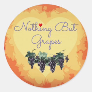 Nothing But Grapes Heart Sticker